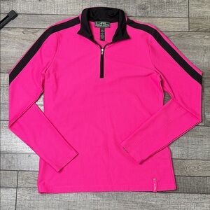 Ralph Lauren Active Pink and Black Zip Pullover